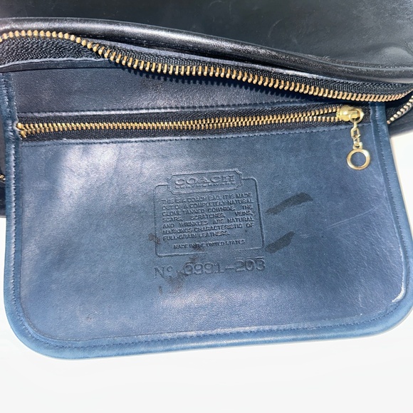Vintage Coach #9902 Oliver Bag Black Leather Crossbody Shoulder Bag Purse - Picture 8 of 9